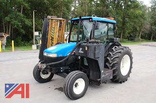 2004 New Holland TN 70 Tractor with Side Mount Flail